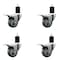 Service Caster 3'' Gray Poly Swivel 1-3/4'' Expanding Stem Caster Set Total Lock Brake, 4PK SCC-EXTTL20S314-PPUB-134-4 - alternate 1